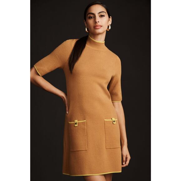 Anthropologie Maeve Annalise Mock-Neck Mini Sweater Dress-New XS - Picture 4 of 5